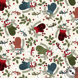 Maywood Studio Holly Jolly Flannel Snowmen Cream