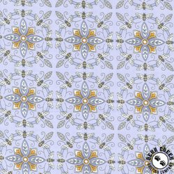 Moda Honey and Lavender Bumble Bee Tiles Soft Lavender