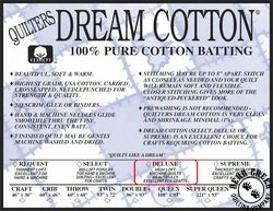 Quilters Dream Batting Natural Cotton - Deluxe (Double 93 Quilters Dream Batting Natural Cotton - Deluxe (Double 93