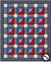Log Cabins with Star Sashing Quilt Pattern