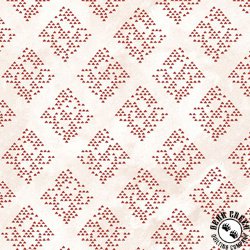 P&B Textiles Le Jardin Diamond Geo Ecru/Red