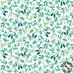 Michael Miller Fabrics Flower Lake Leaves White Michael Miller Fabrics Flower Lake Leaves White