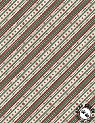 Wilmington Prints Woodland Snowmen Ticking Stripe Cream Wilmington Prints Woodland Snowmen Ticking Stripe Cream