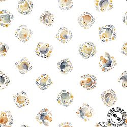 QT Fabrics Poultry in Motion Chicks White