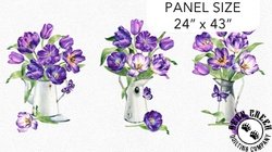 Northcott Tulip Garden Tulip Panel White/Multi