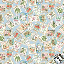 Windham Fabrics Robin Seed Packets Sky