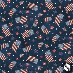 P&B Textiles Farmhouse Americana Wooden Map Toss Navy P&B Textiles Farmhouse Americana Wooden Map Toss Navy