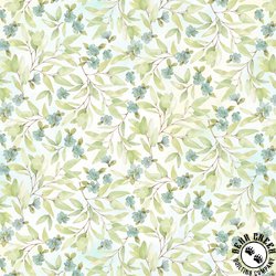 P&B Textiles Bunnies and Blooms Packed Mini Floral Green/Blue