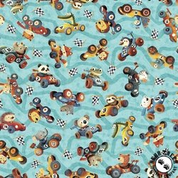 QT Fabrics Turbo Tykes Animal Race Cart Turquoise QT Fabrics Turbo Tykes Animal Race Cart Turquoise