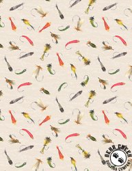 Wilmington Prints Gone Fishing Lure All Over Cream Wilmington Prints Gone Fishing Lure All Over Cream