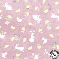 Maywood Studio Little Chicks Flannel Bunnies and Chicks Purple