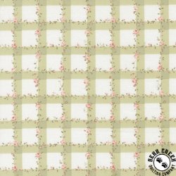 Moda Abide Floral Plaid Gingham Light Green