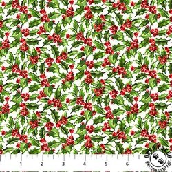 Northcott Holiday Joy Packed Holly Cream/Multi Northcott Holiday Joy Packed Holly Cream/Multi