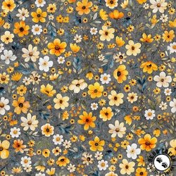 QT Fabrics Buzz, Buzz, Buzz Floral Dark Gray QT Fabrics Buzz, Buzz, Buzz Floral Dark Gray