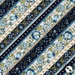 Studio E Fabrics Ashdown Forest Diagonal Stripe Midnight Blue Studio E Fabrics Ashdown Forest Diagonal Stripe Midnight Blue