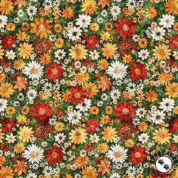 QT Fabrics Rule the Roost Packed Flowers Green QT Fabrics Rule the Roost Packed Flowers Green
