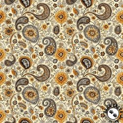 QT Fabrics Sunflower Serenade Sunflower Paisley Cream QT Fabrics Sunflower Serenade Sunflower Paisley Cream