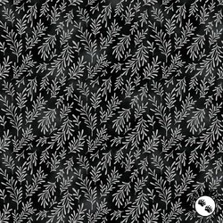 Hoffman Fabrics Midnight Perch Ferns Onyx/Silver