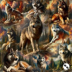 Blank Quilting Wilderness Song Wolves Gray Blank Quilting Wilderness Song Wolves Gray