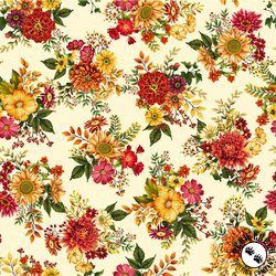 Studio E Fabrics Autumn Fields Autumn Bouquets Cream