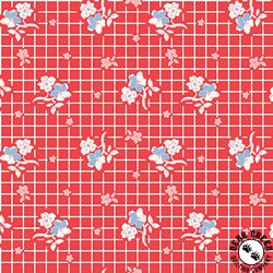 Maywood Studio Dilly Dally Floral Grid Red