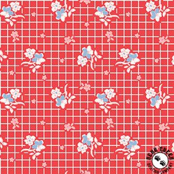 Maywood Studio Dilly Dally Floral Grid Red Maywood Studio Dilly Dally Floral Grid Red