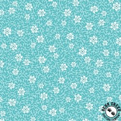 Benartex Seaside Garden Wild Strawberries Aquamarine Benartex Seaside Garden Wild Strawberries Aquamarine
