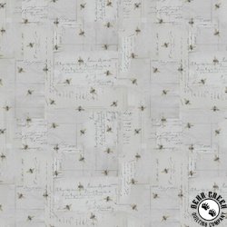 Clothworks Harmony Bees Light Gray