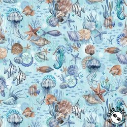 Blank Quilting Seatopia Underwater Scene Light Blue Blank Quilting Seatopia Underwater Scene Light Blue