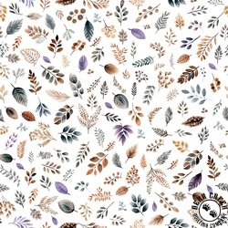QT Fabrics Night Owls Foliage White QT Fabrics Night Owls Foliage White