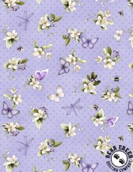 Wilmington Prints Fleur Amour Garden Polka Dot Purple
