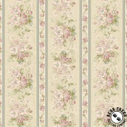 Benartex Beloved Apple Blossom Stripe Natural Benartex Beloved Apple Blossom Stripe Natural