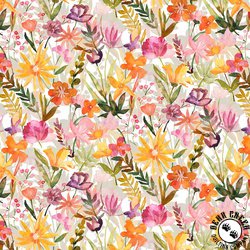 P&B Textiles Whispering Gardens 108 Inch Wide Backing Fabric Watercolor Floral Multi