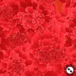Henry Glass Peony Paradise 118 Inch Wide Backing Fabric Flame