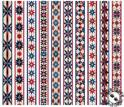QT Fabrics American Tapestry Patriotic Decorative Stripe QT Fabrics American Tapestry Patriotic Decorative Stripe