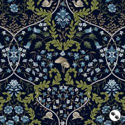 Studio E Fabrics Ashdown Forest Ogee Midnight Blue