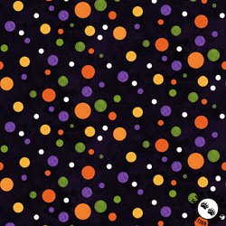 Blank Quilting Spooky Aura Polka Dots Black