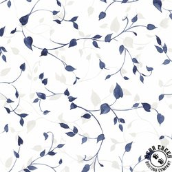 P&B Textiles Indigo Song Vines White/Blue P&B Textiles Indigo Song Vines White/Blue