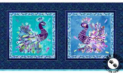 P&B Textiles Peacock Serenade Panel P&B Textiles Peacock Serenade Panel