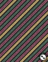 Wilmington Prints Crimson Blooms Diagonal Stripes Black/Multi