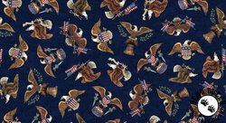 QT Fabrics American Tapestry Tossed Eagles Navy QT Fabrics American Tapestry Tossed Eagles Navy