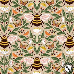 Cloud9 Fabrics Honey Garden Bee-utiful Tan
