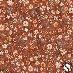 QT Fabrics HedgeHugs Floral Toss Paprika