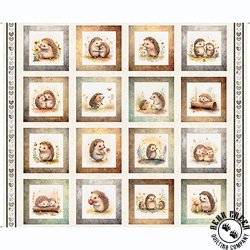 QT Fabrics HedgeHugs Hedgehog Picture Patches Cream QT Fabrics HedgeHugs Hedgehog Picture Patches Cream