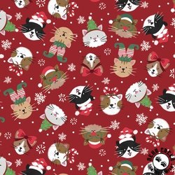 P&B Textiles Christmas Miniatures III Festive Kitties Red P&B Textiles Christmas Miniatures III Festive Kitties Red