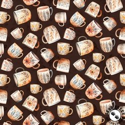 Riley Blake Designs Coffee Time Coffee Mugs Brown Riley Blake Designs Coffee Time Coffee Mugs Brown