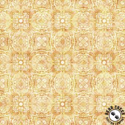 QT Fabrics Cotton Tails Geo Medallion Maize