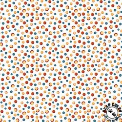 Benartex Farm Feathered Folk Dots White