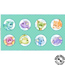 In The Beginning Fabrics Dragon Friends Circle Panel Multi
