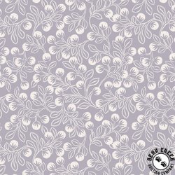 Lewis and Irene Fabrics The Secret Winter Garden Flannel Snowberries Iced Lavender